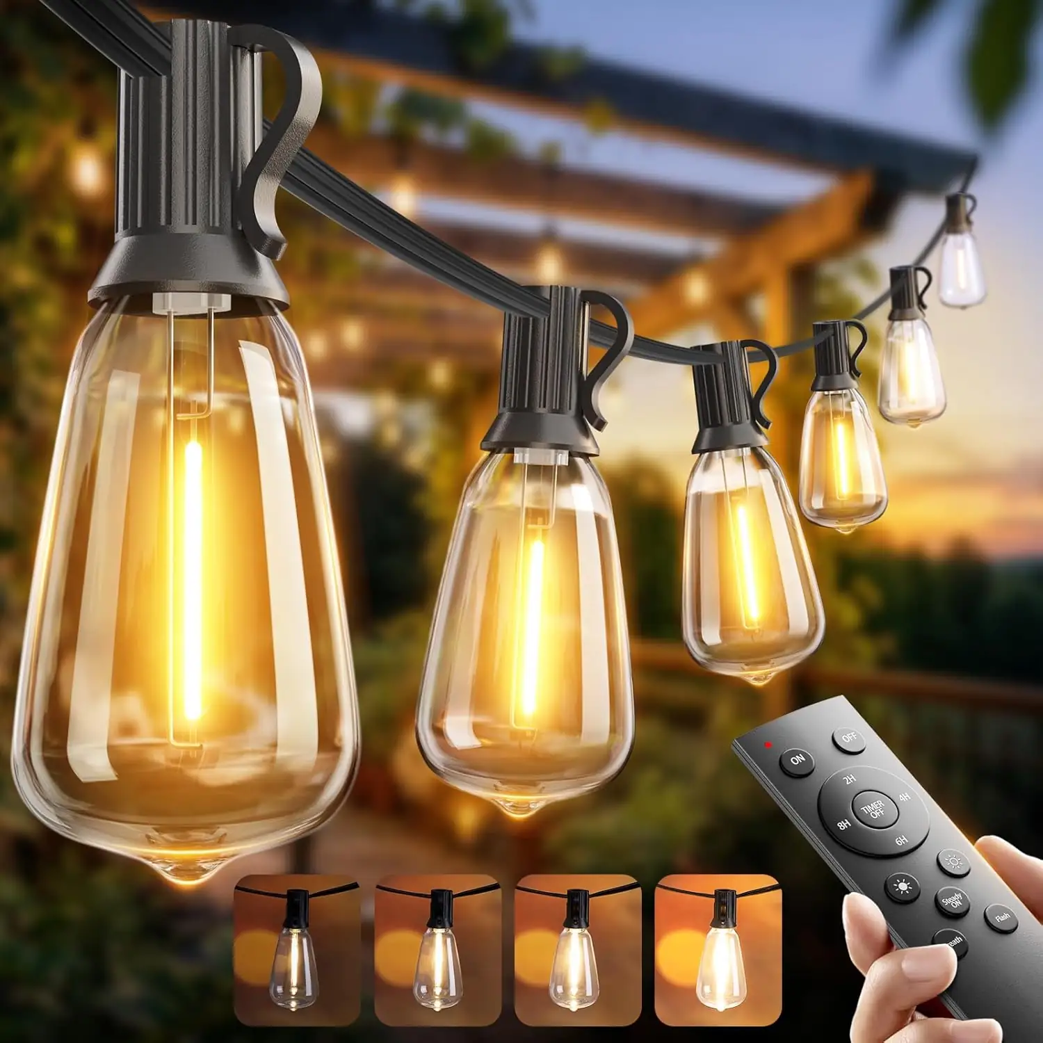 addlon 100FT Outdoor String Lights… — Photo 1