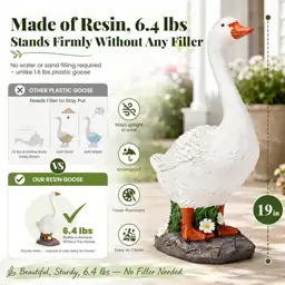 GIGALUMI 6.4lbs Porch Goose Statue,… — Photo 2