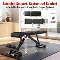 HEROGIFT Adjustable Weight Bench, 600… — Photo 3