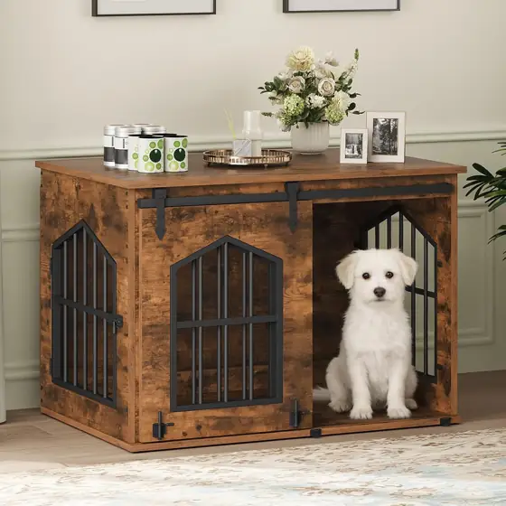 MAHANCRIS Dog Crate, 31.5" Wooden… — Photo 1