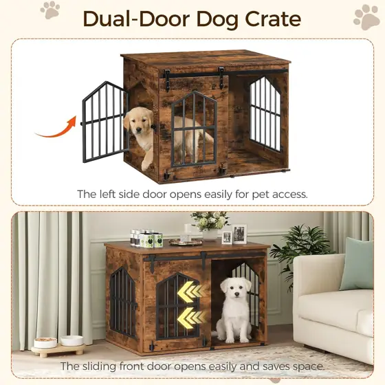 MAHANCRIS Dog Crate, 31.5" Wooden… — Photo 3