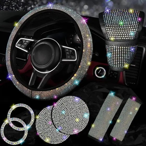 NBTEPEM Bling Car Accessories Set:… — Photo 1