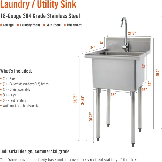TRINITY BASICS Freestanding Stainless Steel… — Photo 3