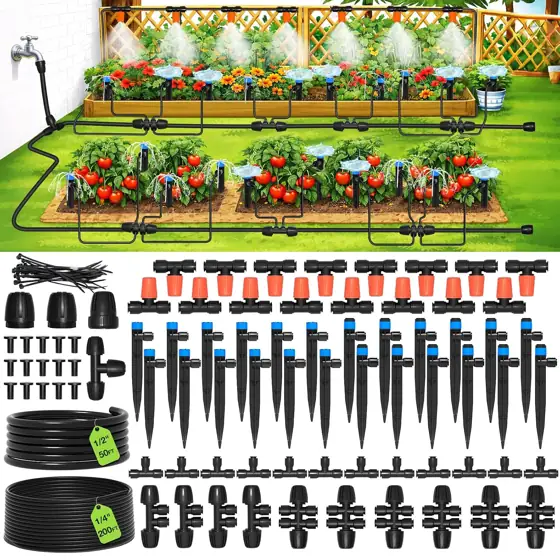 MIXC 250FT Drip Irrigation Kit… — Photo 1
