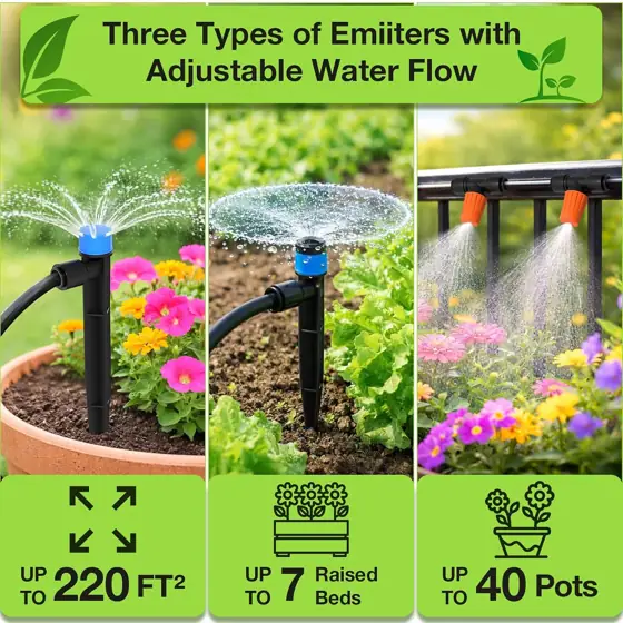 MIXC 250FT Drip Irrigation Kit… — Photo 2
