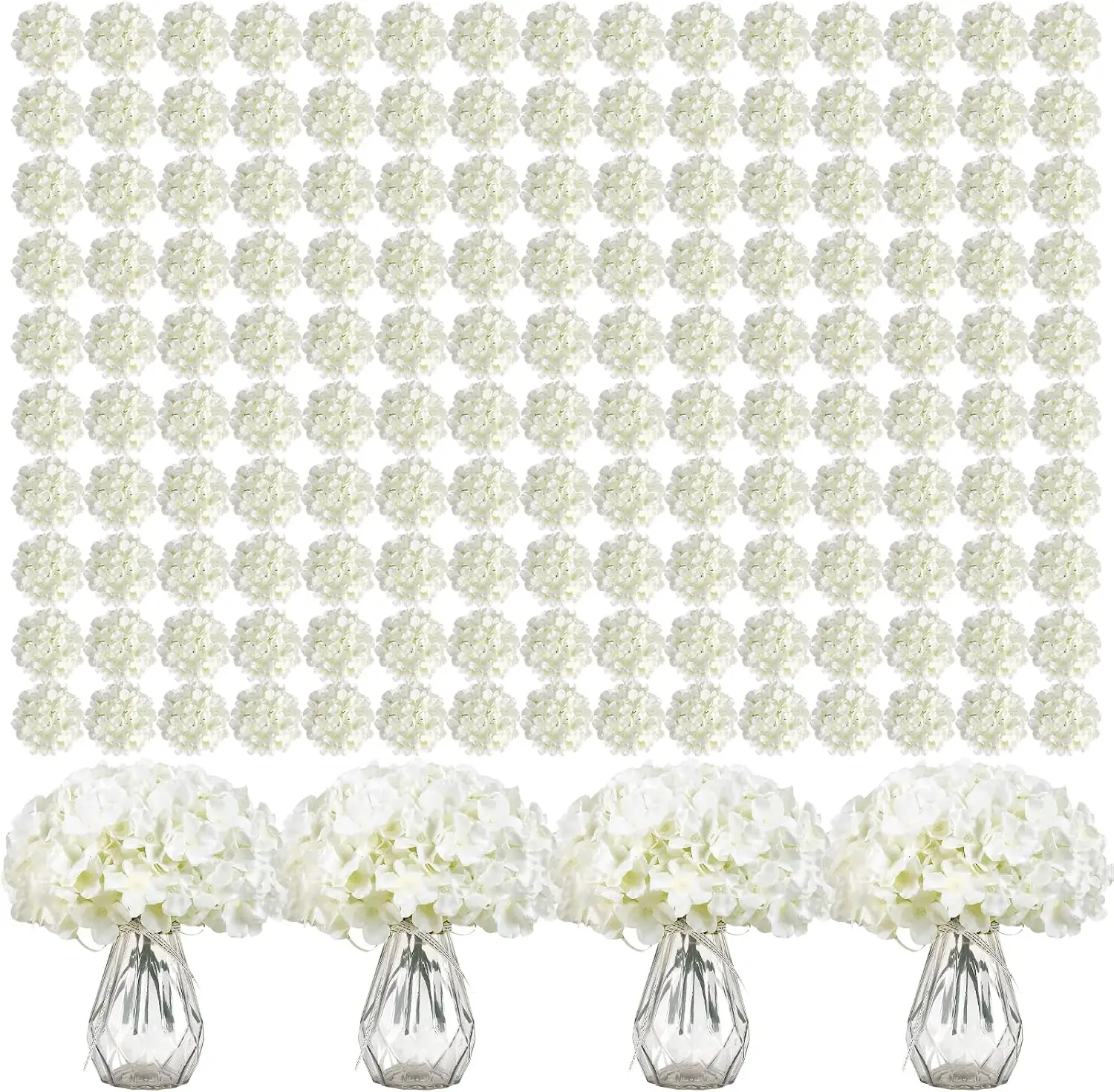 Auihiay 404Pcs White Hydrangea Artificial… — Photo 1