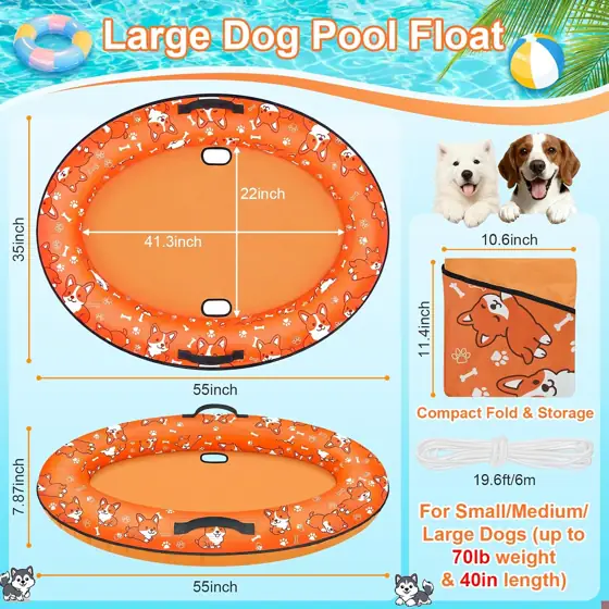 Large Dog Pool Float, Inflatable… — Photo 2