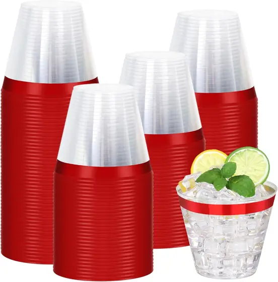 120 Pcs Red 9oz Plastic… — Photo 1
