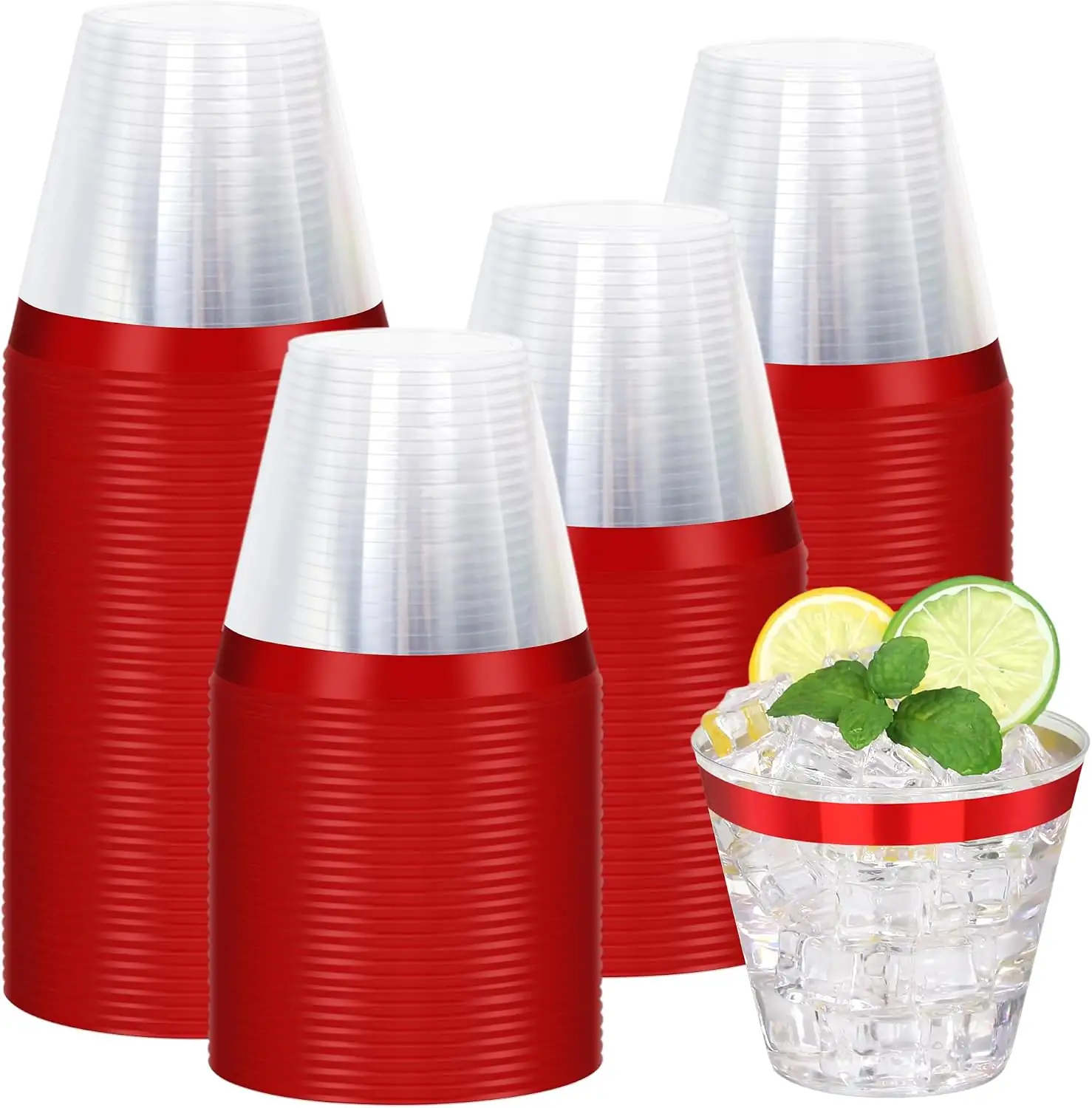 120 Pcs Red 9oz Plastic… — Photo 1