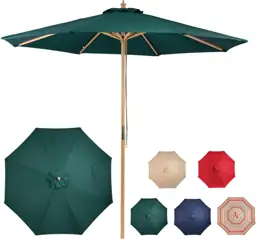 9ft Wooden Patio Umbrella with… — Photo 1