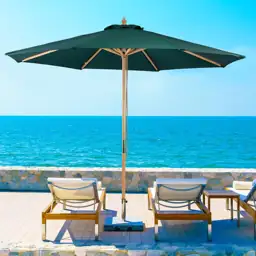 9ft Wooden Patio Umbrella with… — Photo 2