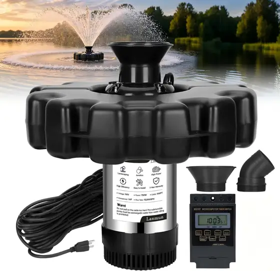 Pond Fountain Aerator 1HP 110V… — Photo 1