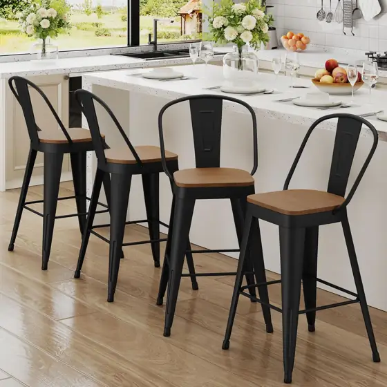 Andeworld Metal Bar Stools Set… — Photo 1