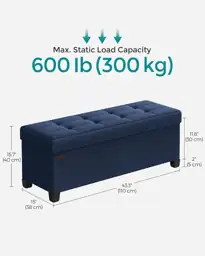 SONGMICS Storage Ottoman Bench, Foldable… — Photo 2