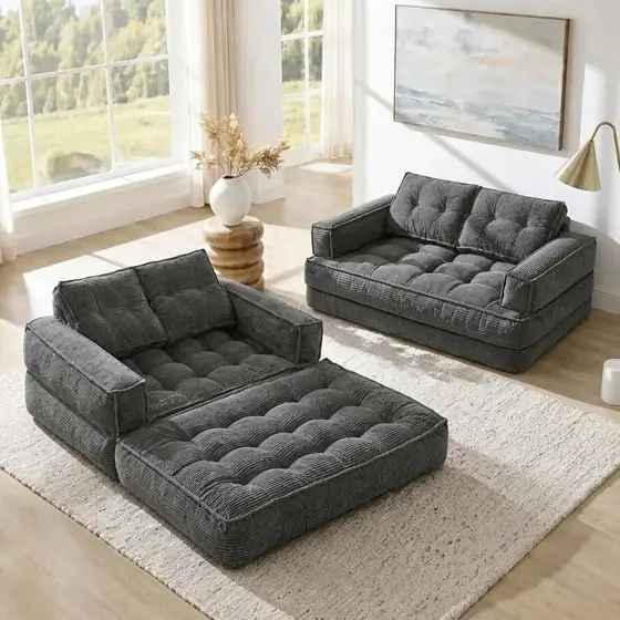Corduroy Folding Sofa Bed, Fold… — Photo 1