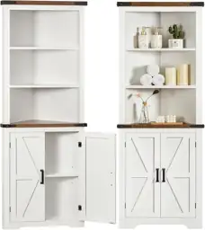 TEENFON Farmhouse Corner Cabinet, 70"… — Photo 1