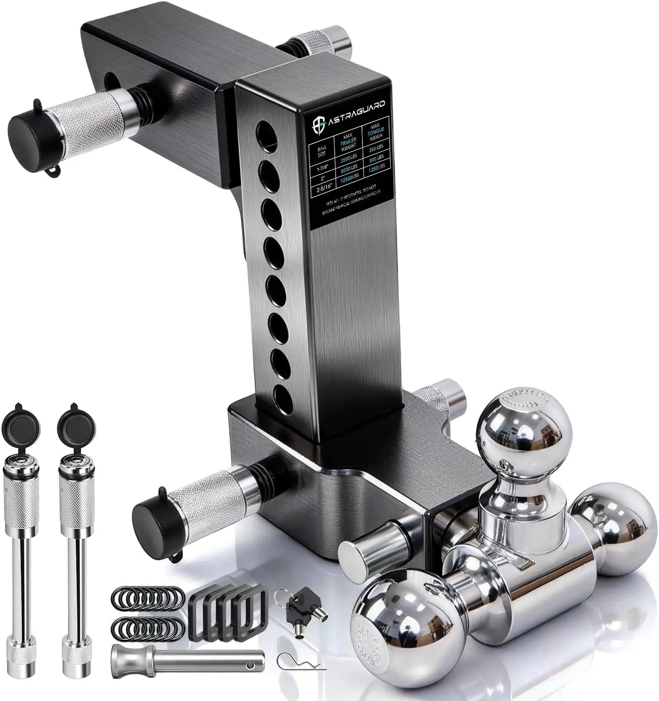 Adjustable Trailer Hitch, Tri-Ball, 8… — Photo 1