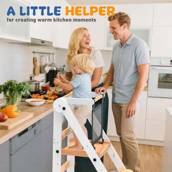 Foldable Toddler Tower, 3 Adjustable… — Photo 2