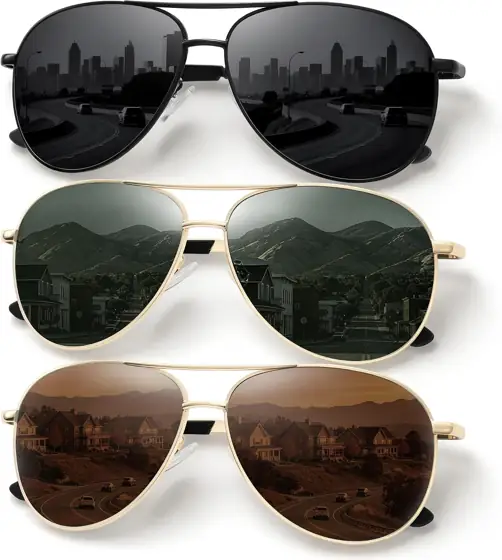 Sunglasses Men Polarized Aviator Sunglasses… — Photo 1