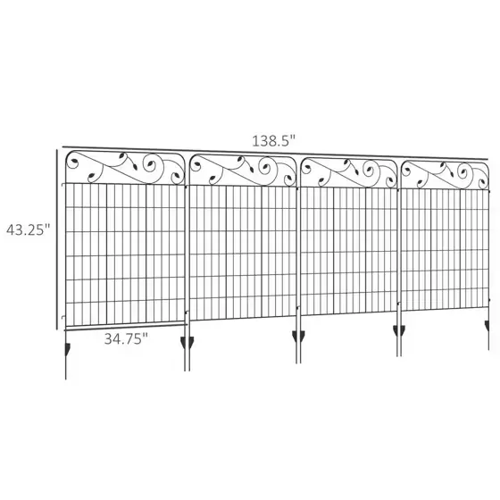 138.5 in. Metal Fence Panels… — Photo 3