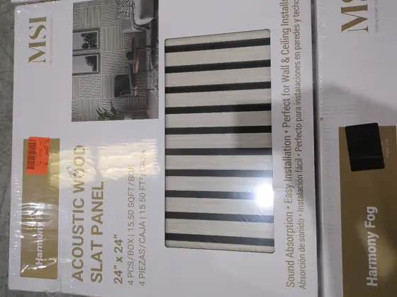 Gray Wood Slat Acoustic Panels… — Photo 4