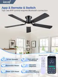 52-Inch Low-Profile Ceiling Fan with… — Photo 2