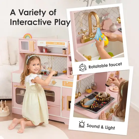 Wooden Play Kitchen for Kids,… — Photo 3