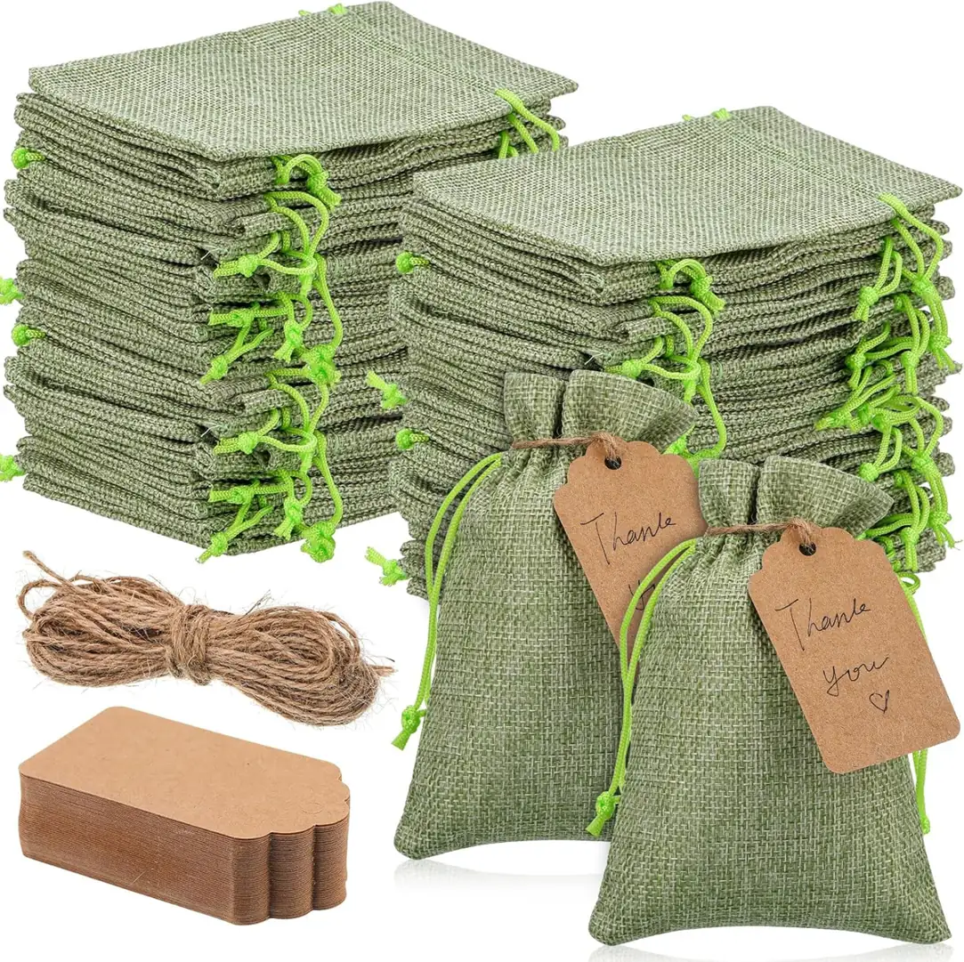 Woanger 100 Pcs Drawstring Burlap… — Photo 1
