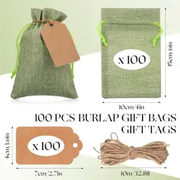 Woanger 100 Pcs Drawstring Burlap… — Photo 2