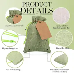 Woanger 100 Pcs Drawstring Burlap… — Photo 3