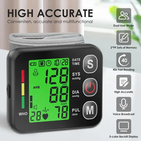 Wrist Blood Pressure Monitor, Automatic… — Photo 3