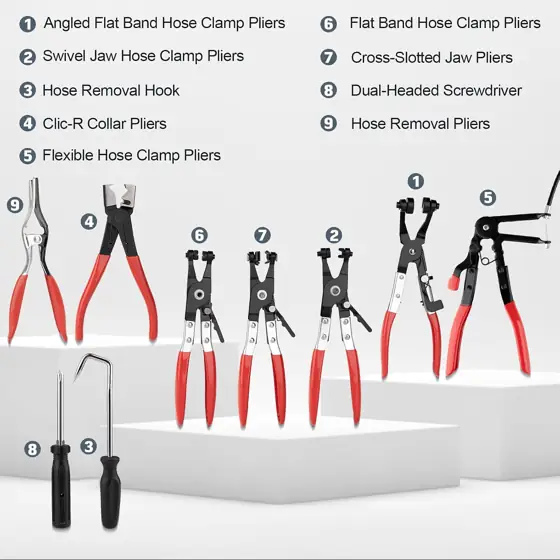 9-Piece Hose Clamp Pliers Set,… — Photo 2