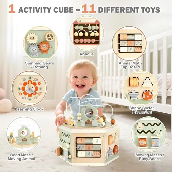 Wooden Activity Cube - 11-in-1… — Photo 2