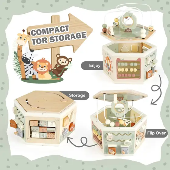 Wooden Activity Cube - 11-in-1… — Photo 3