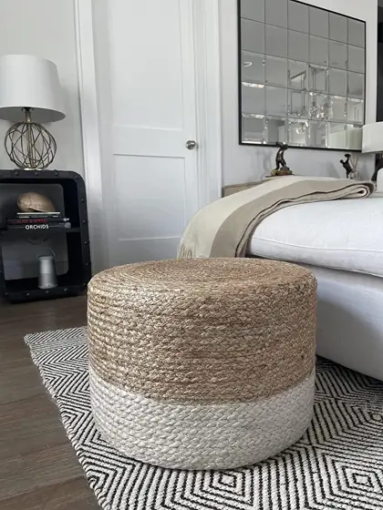 Pouf Ottoman 100% Jute Pouffe… — Photo 1