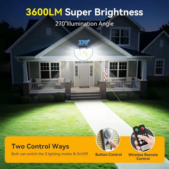 Solar Flood Lights Outdoor,White Motion… — Photo 3