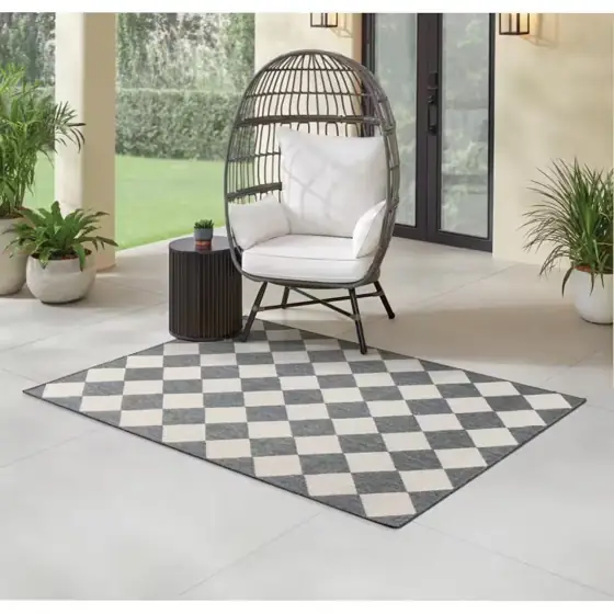 Hampton Bay Black/Ivory Diamond 8… — Photo 2