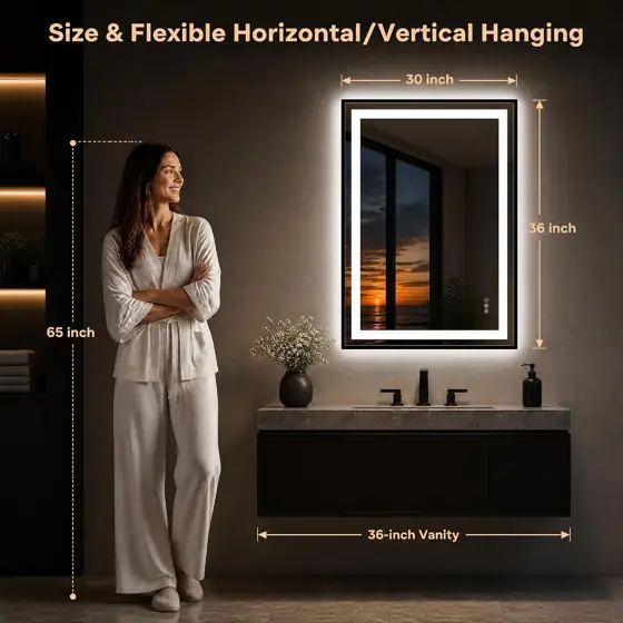 Antok 30x36 Vanity Mirror, Black… — Photo 2