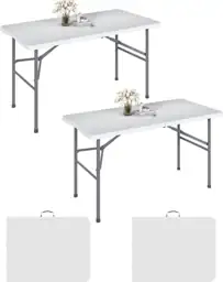 2 Pack 4FT White Folding… — Photo 1