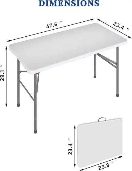 2 Pack 4FT White Folding… — Photo 2