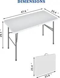 2 Pack 4FT White Folding… — Photo 2