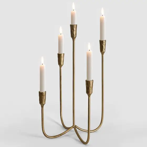 5-Candle Cast Iron Metal Candelabra… — Photo 1