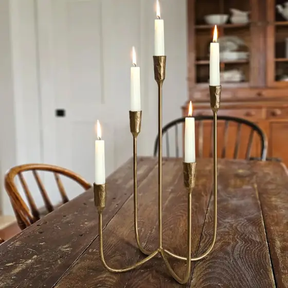 5-Candle Cast Iron Metal Candelabra… — Photo 3