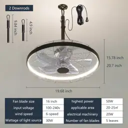 AHAWILL Outdoor Ceiling Fans with… — Photo 2