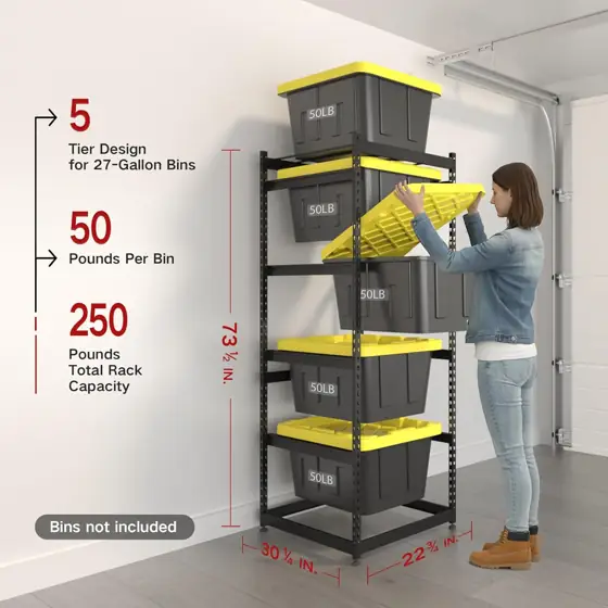 27-Gallon Tote Storage Rack, Heavy-Duty… — Photo 2