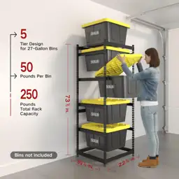27-Gallon Tote Storage Rack, Heavy-Duty… — Photo 2