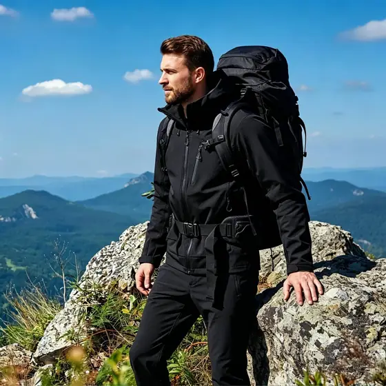 Men's Hooded Softshell Jacket Lightweight,… — Photo 2