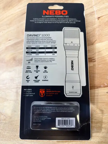 NEBO DAVINCI 1000 Lumens Rechargeable… — Photo 4