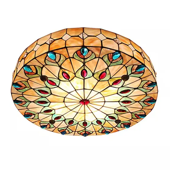 23 in. 1-Light Colorful Stained… — Photo 1