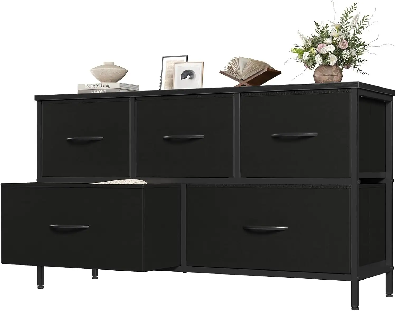 OLIXIS 5-Drawer Black Dresser, Closet… — Photo 1